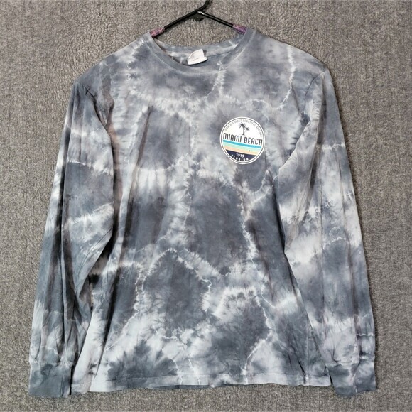 Miami Beach T-Shirt Mens XL Gray Tie Dye Worlds Most Beautiful Beaches - Picture 3 of 11